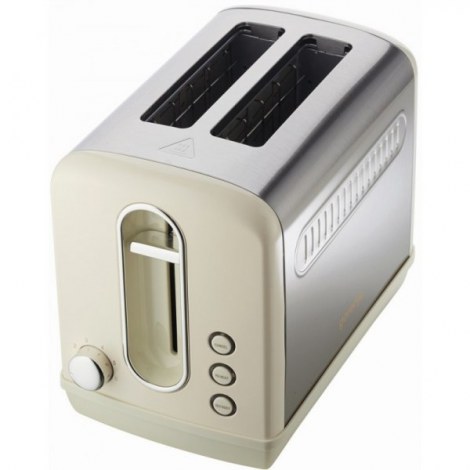 Gorenje | T1100CLI | Toaster | Power 1100 W | Number of slots 2 | Housing material Plastic, metal | Beige/ stainless steel - 2